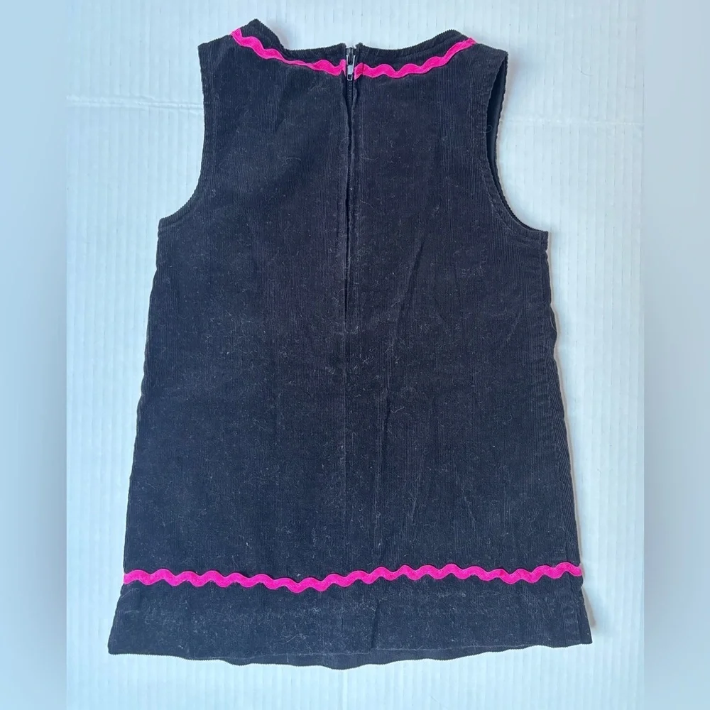 Bonnie Baby Christmas Corduroy Dress Black Tree Ribbon Bows Bright Holiday 12M